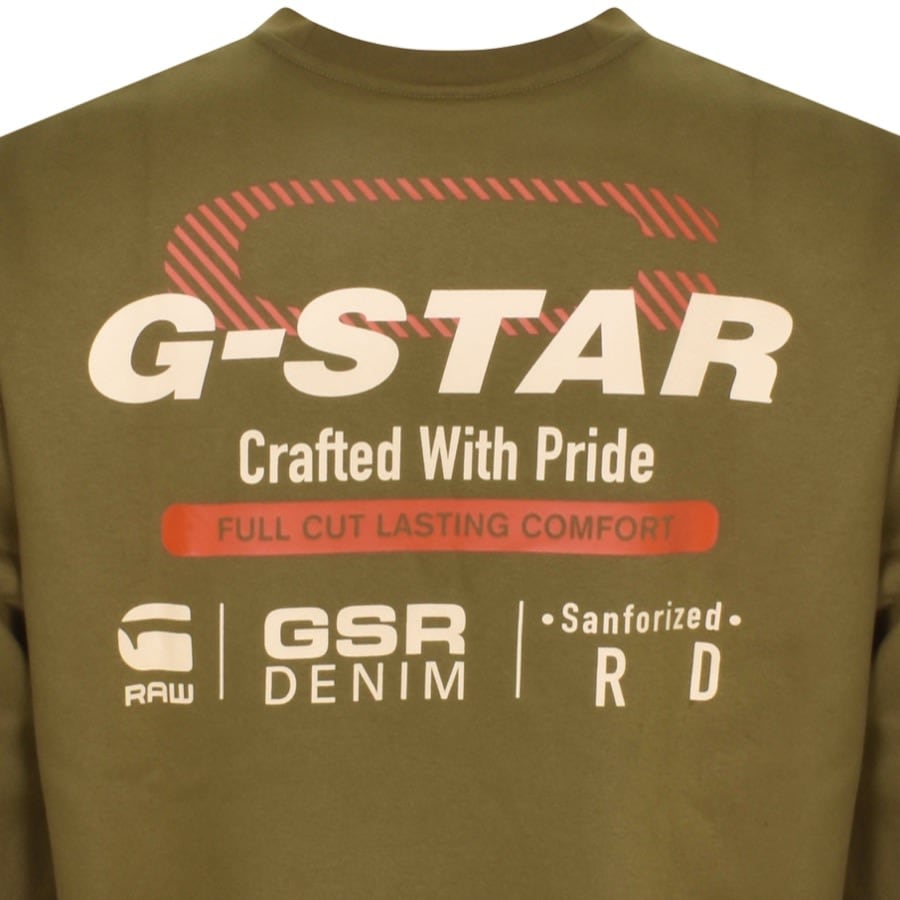 G Star Raw Old Skool Sweatshirt Green Mainline Menswear Denmark